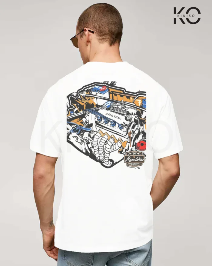 Graphic car t-shirts for men with Honda Car Engine Style Printed - Image 10